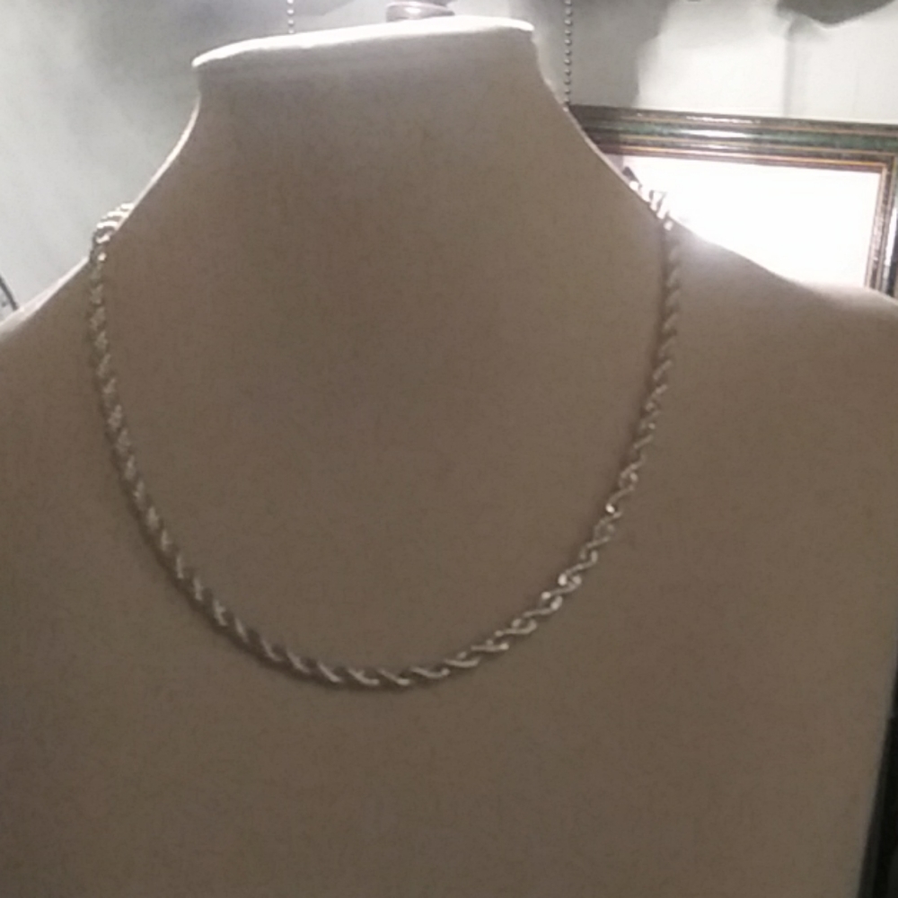 NWOT 18" Sterling Silver Plated 3mm ROPE Necklace